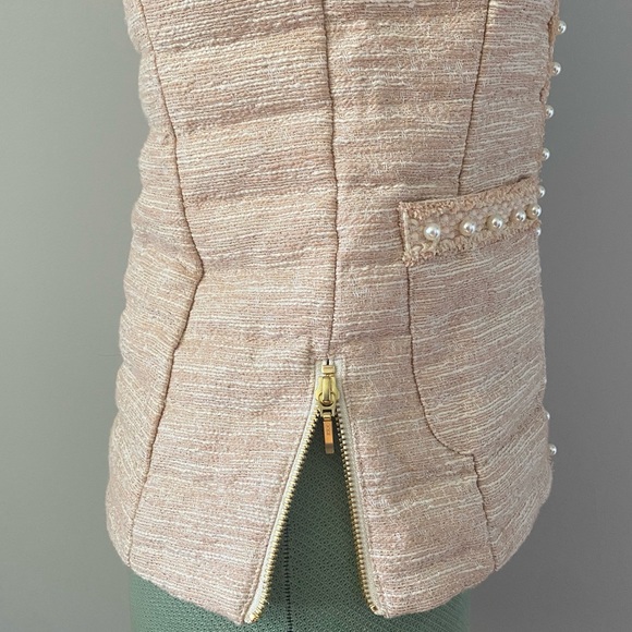 NWT Lilly Pulitzer Noella Vest in Latte (Tan & Cream) Resort Boucle, Size XXS - Picture 7 of 11